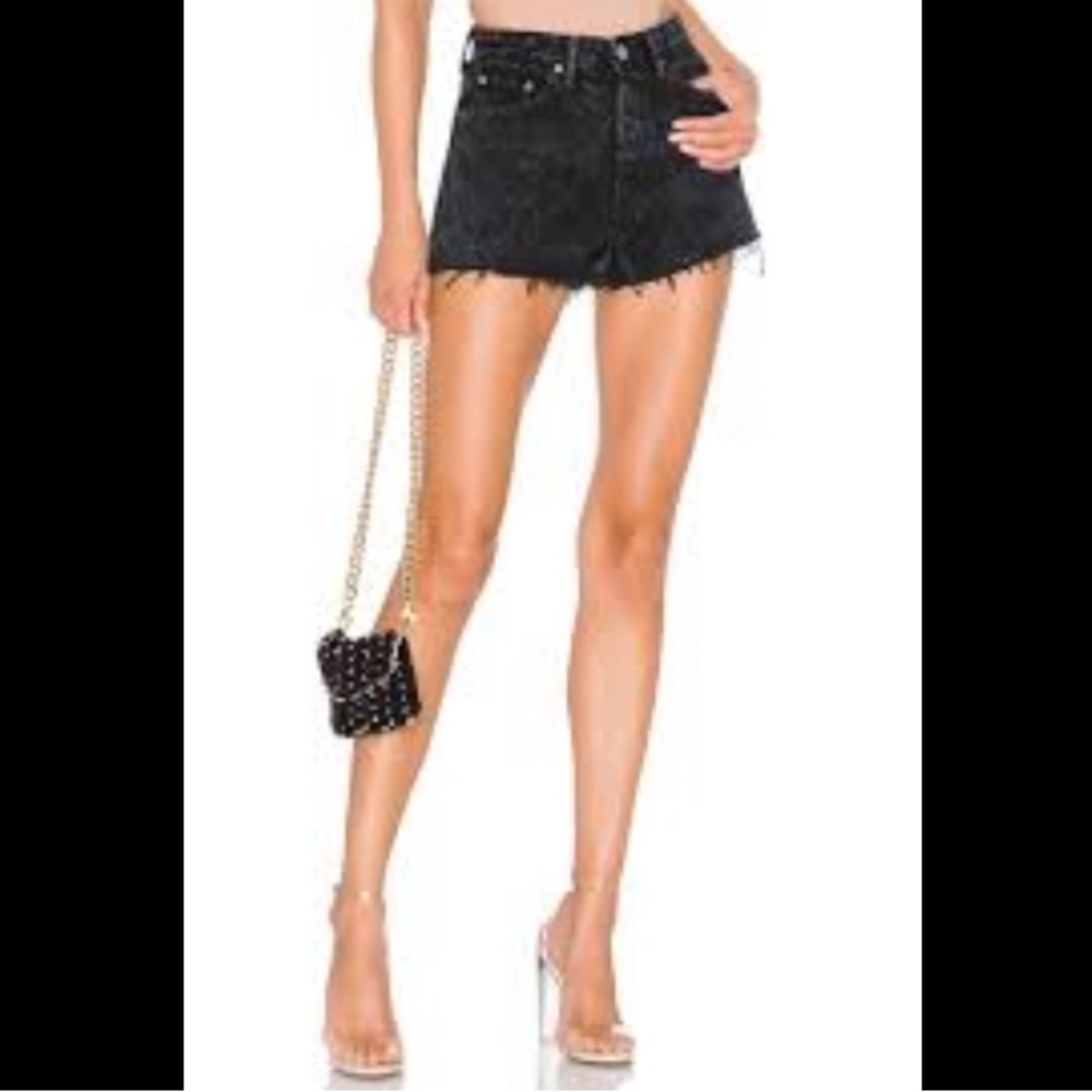 GRLFRND Black Acid Wash High Rise Cindy Shorts size 27